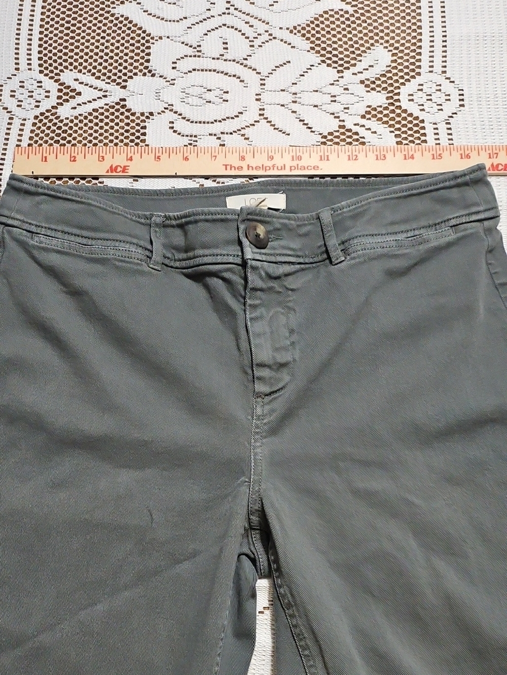 LOFT Gray Denim-Texture Pants - Picture 8 of 12